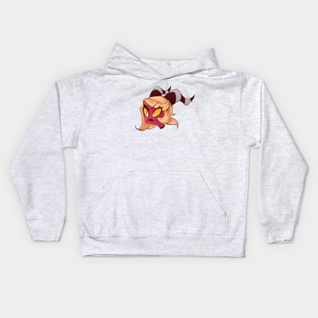 Moxie in Drag - Helluva Boss Moxxie Imp Karen gray Kids Hoodie by sheehanstudios